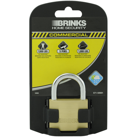 BRINKS Keyed Different Padlock, Brass, 50mm, High Security 671-50001